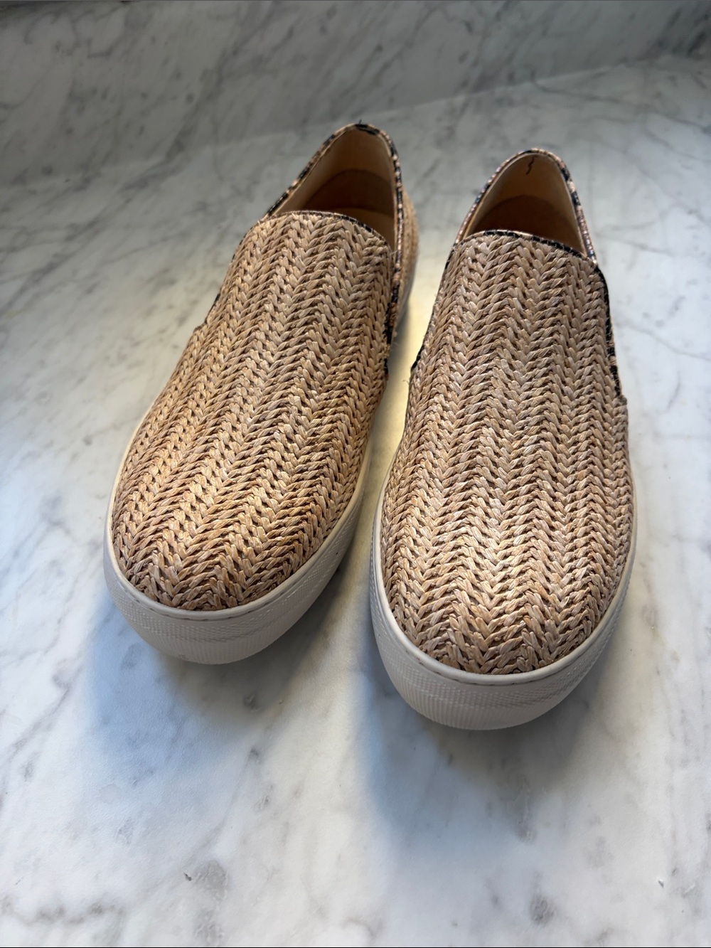 Steve Madden Gills Woven Straw Raffia Slip On Sneakers size 9M